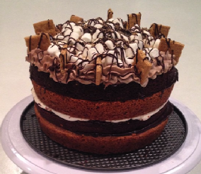 S'mores Layer Cake with Marshmallow Fluff & Chocolate Ganache S'mores Layer Cake with Marshmallow Fluff & Chocolate Ganache